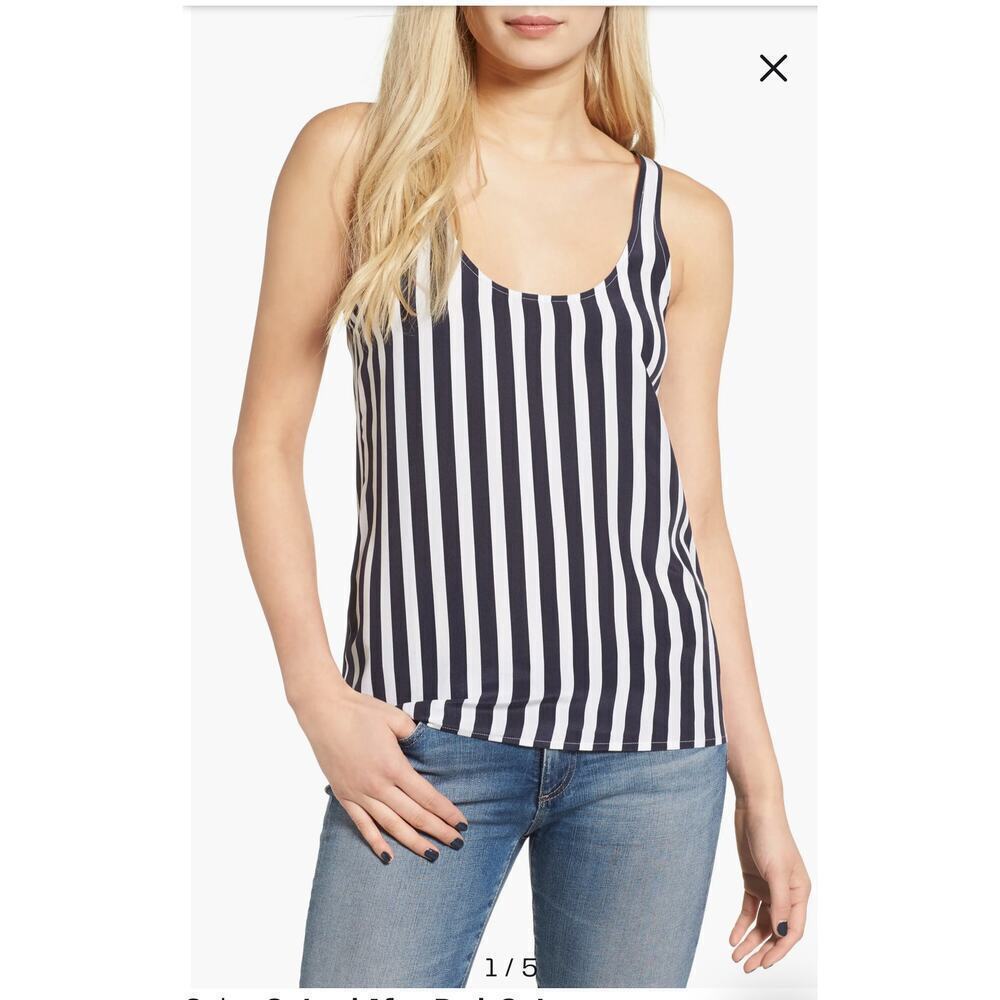 AG Adriano goldschmied The Breeze Stripe Tank Size S 100% Silk